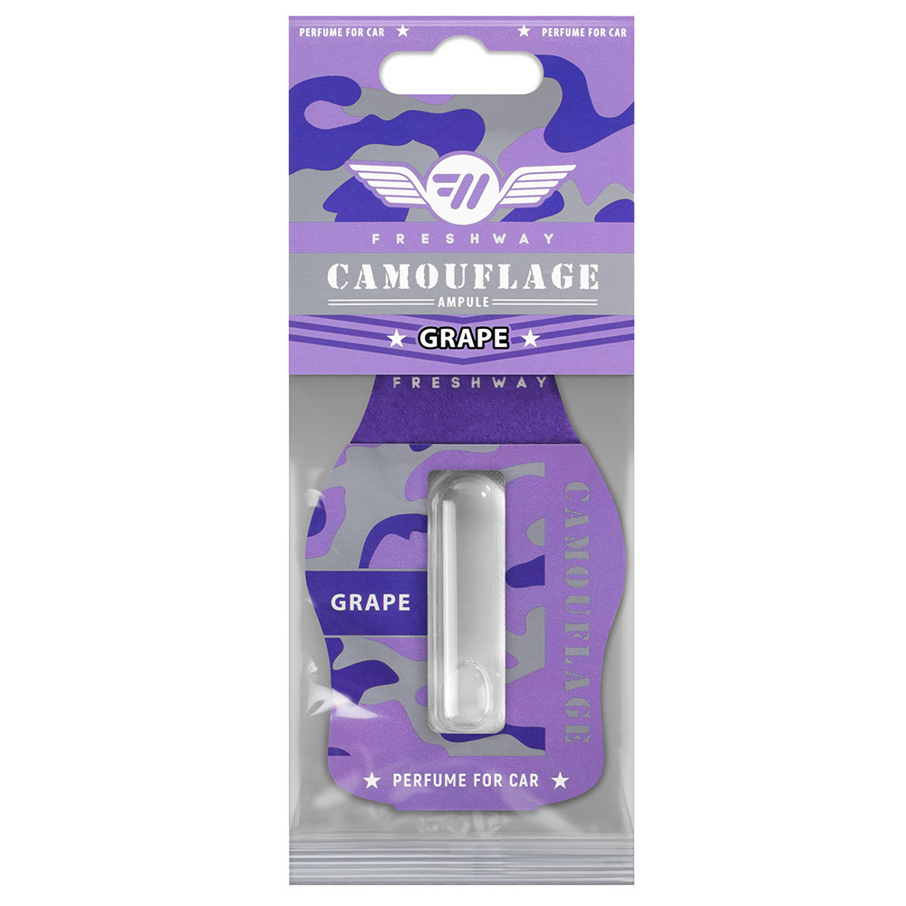 Ароматизатор для авто ампула "Camouflage Ampule" Grape (Виноград) 4,5мл FreshWay Вінниця - фото 1