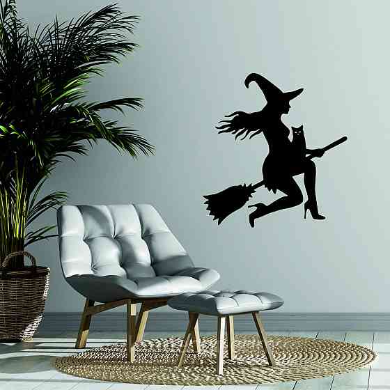 Декоративне настінне Панно «Ведьма», Декор на стіну 90*84 см, Чорний Київ