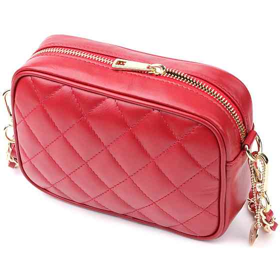 Сумка в ромбы из натуральной кожи Tony Perotti 20838_1 (CA006-01DR dk red) Красный Киев