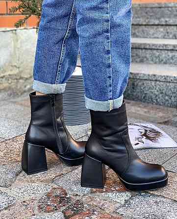 SANTINI Жіночі черевики SANTINI чорні натуральна шкіра каблук 10см висота 15см (18641-11) Коломыя