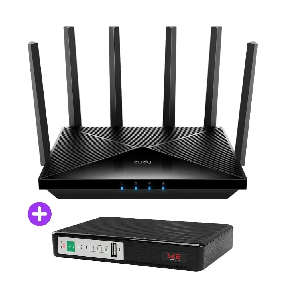 Комплект безперебійного зв’язку: WiFi 7 Mesh-маршрутизатор Cudy WR6500H + Mini UPS SKE POE-432N 8800mAh 5V/9V/12V/15V/24V/PoE, Київ - фото 1