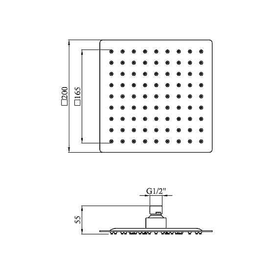 Лійка для верхнього душу Kroner KRP Edelstahl Kubus - ESG704-20 сатин Київ