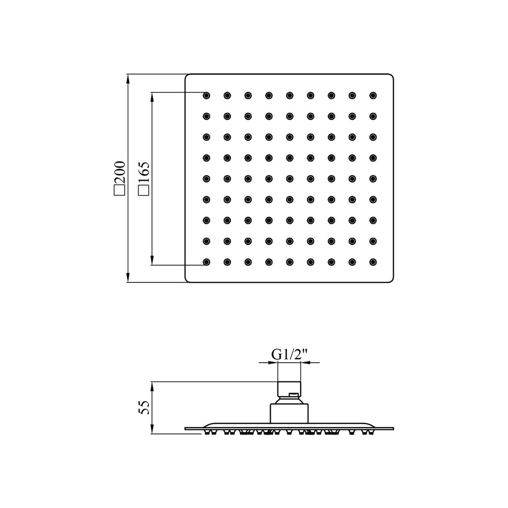 Лійка для верхнього душу Kroner KRP Edelstahl Kubus - ESG704-20 сатин Київ - фото 2