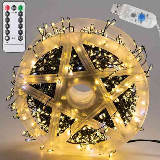 Гирлянда Роса фейерверк от USB,20м,600LED + пульт,Теплый белый SBR Киев