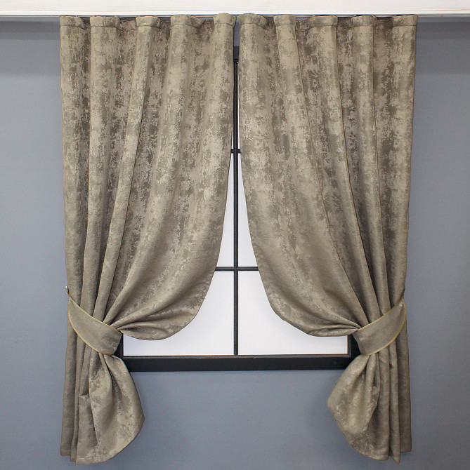 Комплект коротких штор VR-Textil Жаккард Sultan XO № 1683ш Капучино 130х170 см 2 шт (35-0328) Киев - изображение 1