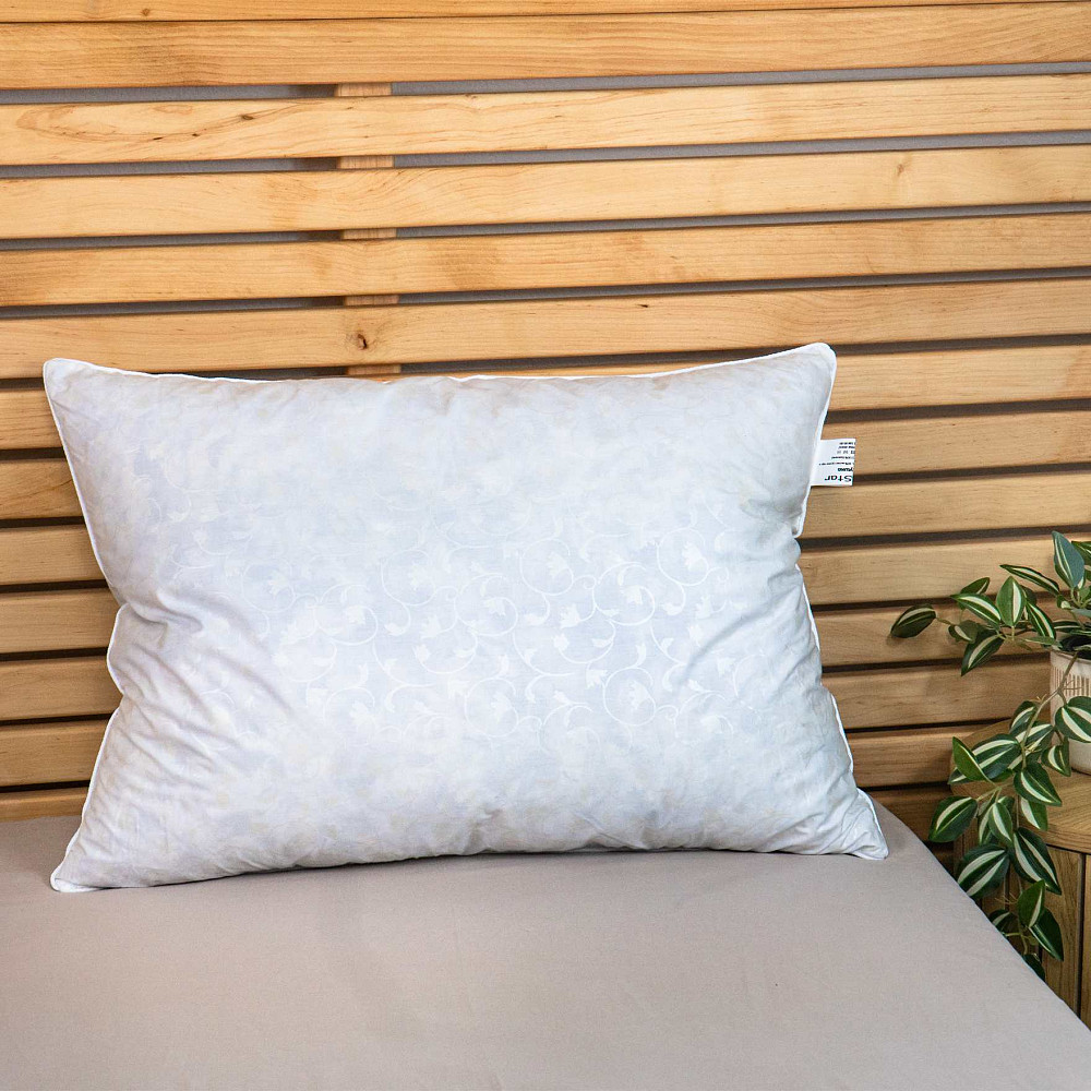 Подушка пуховая YouStar 50% пух 50% перо - упругая 50x70 см (Серебро) Сумы - изображение 1