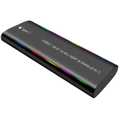 Карман внешний Dynamode M.2 SSD NVMe/SATA combo USB3.2 GEN2 Type-C aluminium black (DM-CAD-SSD10) Винница - изображение 4