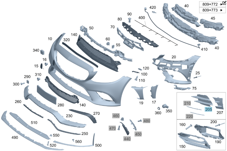 Mercedes-Benz  A2058857202 Декоративна накладка переднього бампера ліва C-Class W205 C-Class Estate S205 C-Class Coupe С205 C-Class Cabrio (A205) Одеса - фото 2