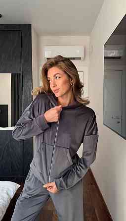 Женский повседневный костюм двойка: кофта и штаны велюр Одесса