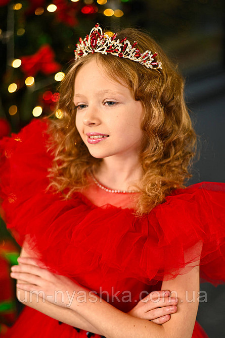 Діадема на обручі Корона золота з червоними каменями Кривий Ріг - фото 6