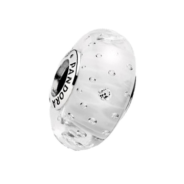 Срібна намистина Пандора  "Білий мурано" 791617CZ MasterSem Київ - фото 1