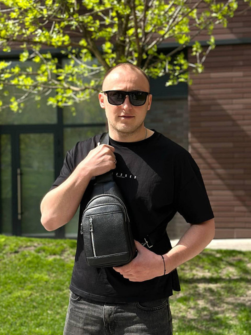 Чоловічий стильний слінг на плече 18х32х6, сумка рюкзак для подорожей та відпочинку TIDING BAG 7862 чорна Київ - фото 15