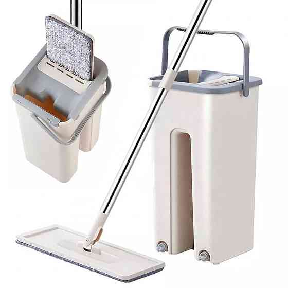 Набор для уборки швабра с ведром 3,5л + 2 насадки, Scratch Cleaning Mop / Швабра лентяйка с автоматическим отжимом Киев