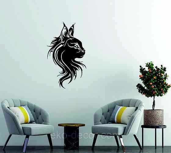 Декоративное настенное Панно «Кот» Декор на стену 90*54 см, Черный Киев