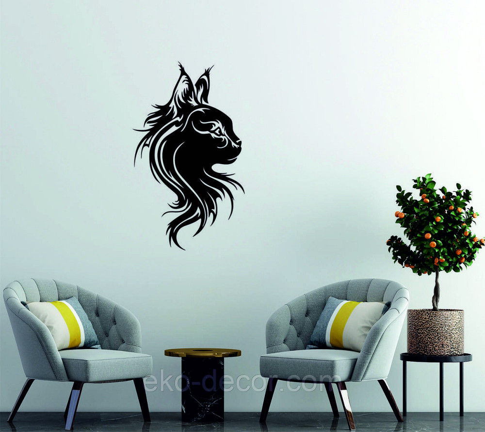 Декоративное настенное Панно «Кот» Декор на стену 90*54 см, Черный Киев - изображение 6