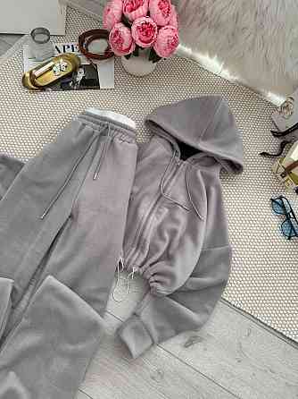 Жіночий повсякденний теплий костюм двосторонній Фліс Сірий, 46/48 Одеса