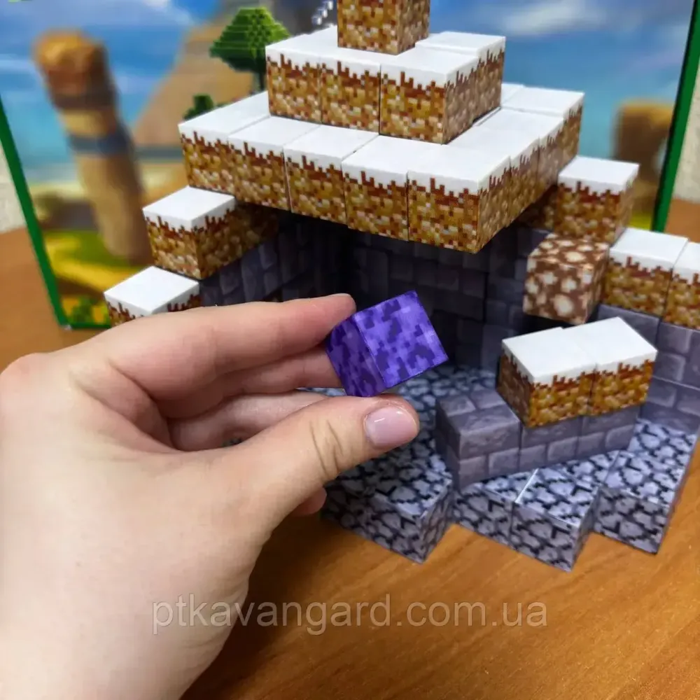 Магнітний конструктор майнкрафт 119 магнітних блоків сніговий будиночок з фігурками Dream World LZCK 036 Хмельницький - фото 4