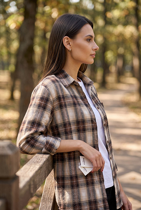 Жіноча сорочка з камінчиками Oversize Харків - фото 3