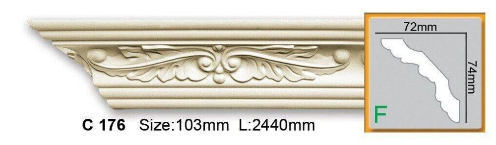 Карниз полиуретановый с орнаментом Gaudi Decor C 176 Flexi Днепр - изображение 1