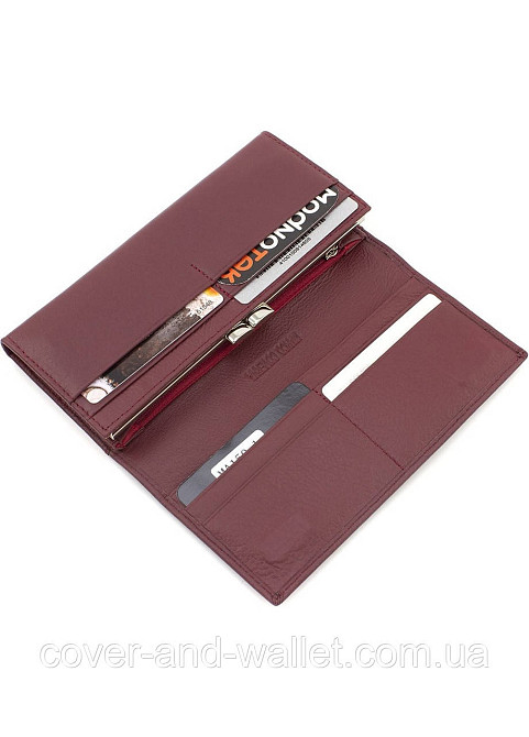 Женский кожаный кошелёк на магнитах красного цвета Marco Coverna MC 1411 Бордовий Киев - изображение 7