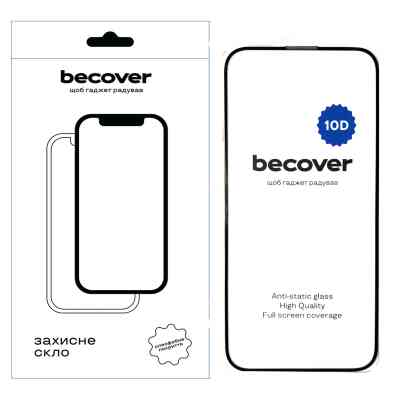 Стекло защитное BeCover Apple iPhone 16 Plus 10D Black (712322) Винница