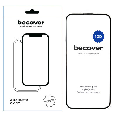 Стекло защитное BeCover Apple iPhone 16 Plus 10D Black (712322) Винница - изображение 1