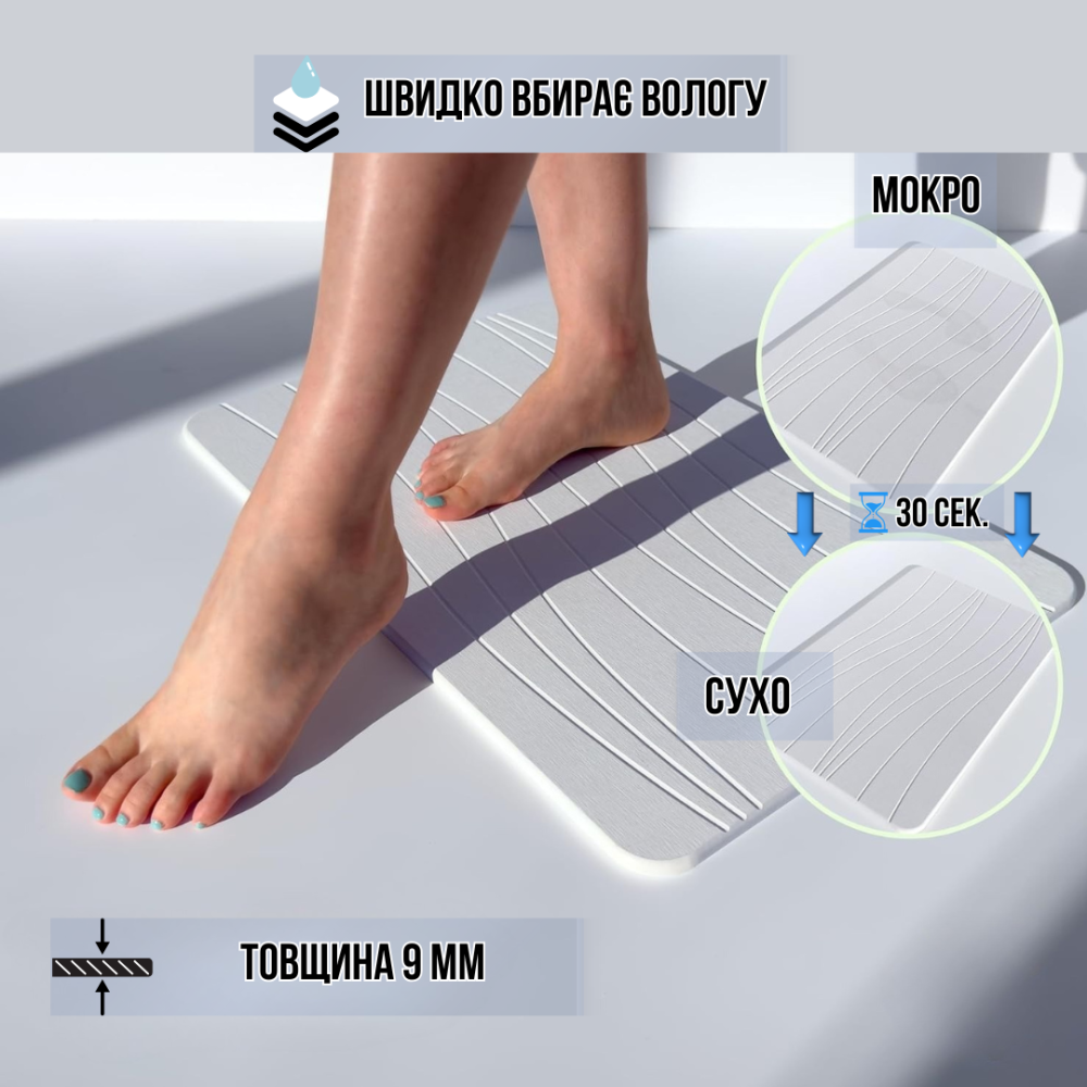 Набор для ванной комнаты и душа коврик для ног,подставка,накладка-коврик на раковину,цвет белый Каменец-Подольский - изображение 10
