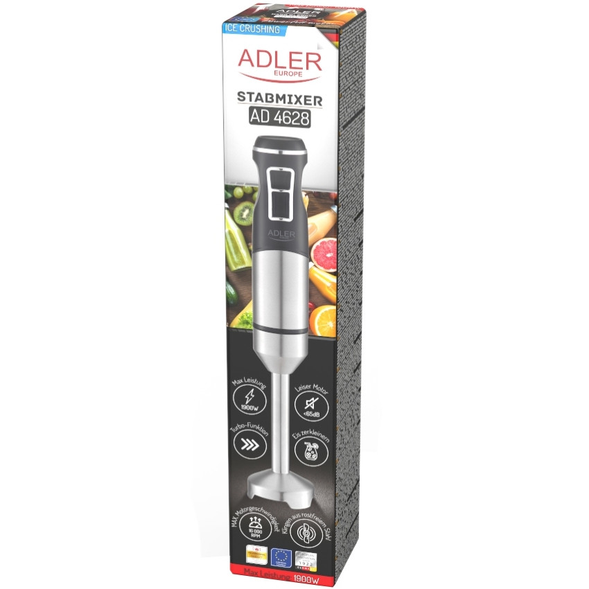 Блендер Adler AD 4628 ручний/ 1500Вт/ 1 швидк./ без чаші/ Turbo/ Ice Crush/ чорний Вінниця - фото 7
