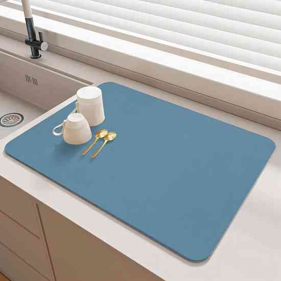 Супер поглинаючий килимок нековзний для сушіння посуду суперабсорбуючий 49*39 см Blue Вінниця