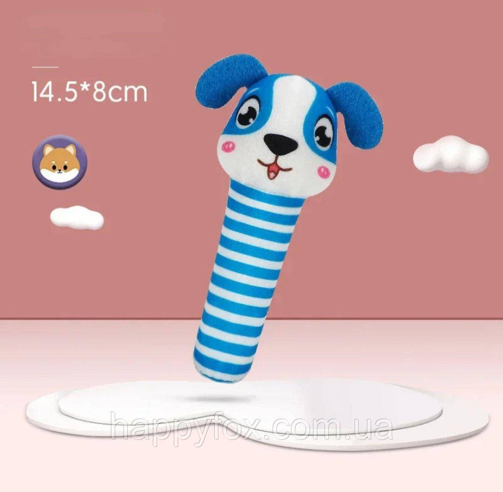 Брязкальце для новонароджених дітей у вигляді звірятка, плюшеве. Львів - фото 1