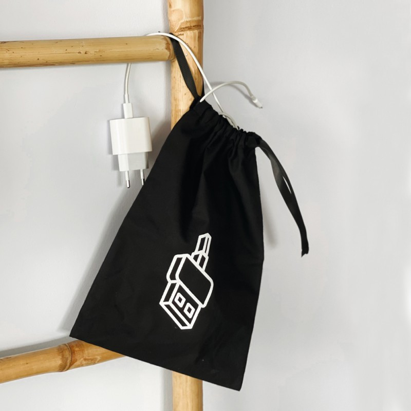 Экомешочек для зарядок и гаджетов 20х30 см (Черный) Сумы - изображение 1