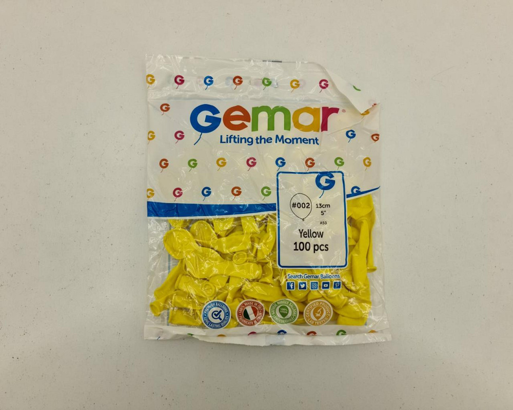 Повітряні кульки пастель жовтий 5" (13 см) 100 шт Gemar (1 пач.) Харків - фото 2