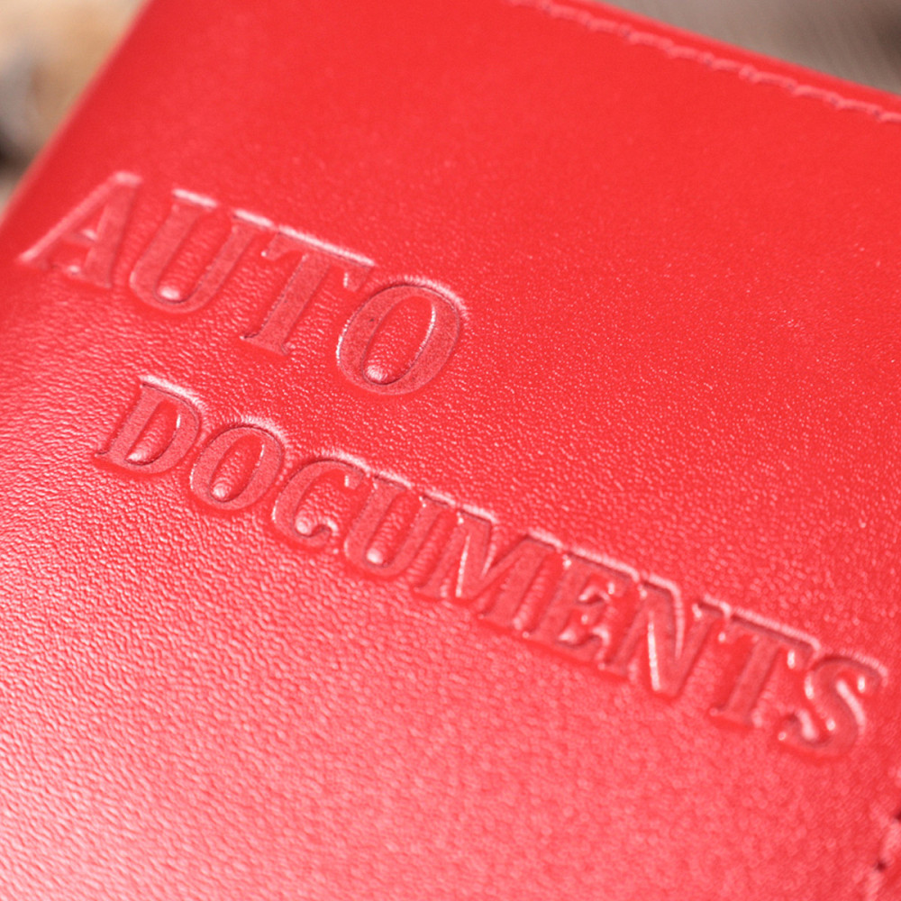Яркая обложка для автодокументов из натуральной кожи Shvigel 16161 Красная Киев - изображение 1