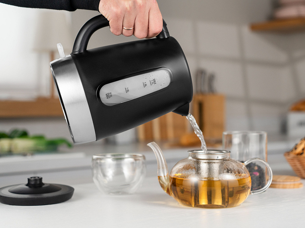 Електрочайник ARDESTO 1.7л, Strix, пластик, чорний матовий Киев - изображение 6