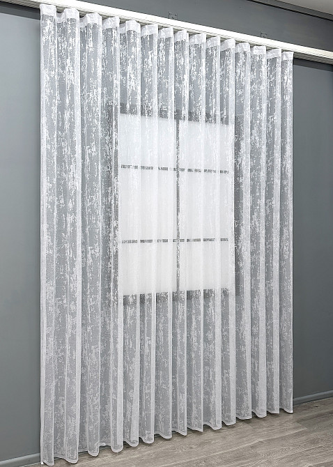 Тюль VR-Textil 1400т Мармур Жакард Білий 280х270 см (49-369) Київ - фото 3