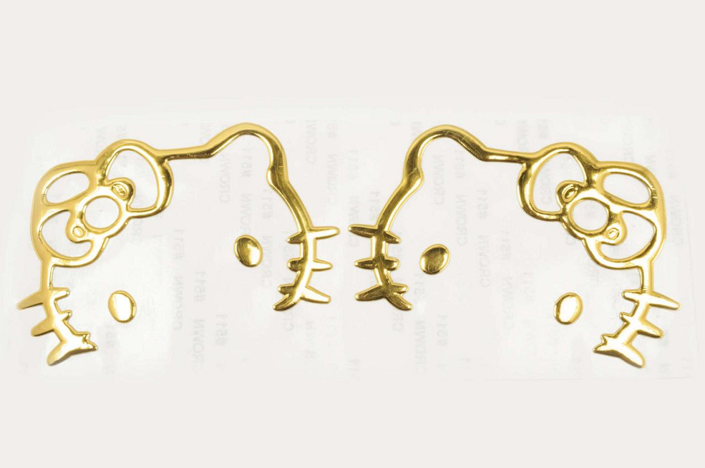 Наклейка   декор   HELLO KITTY   (16x6см, золотая)   (#4739G) Мукачево - изображение 1