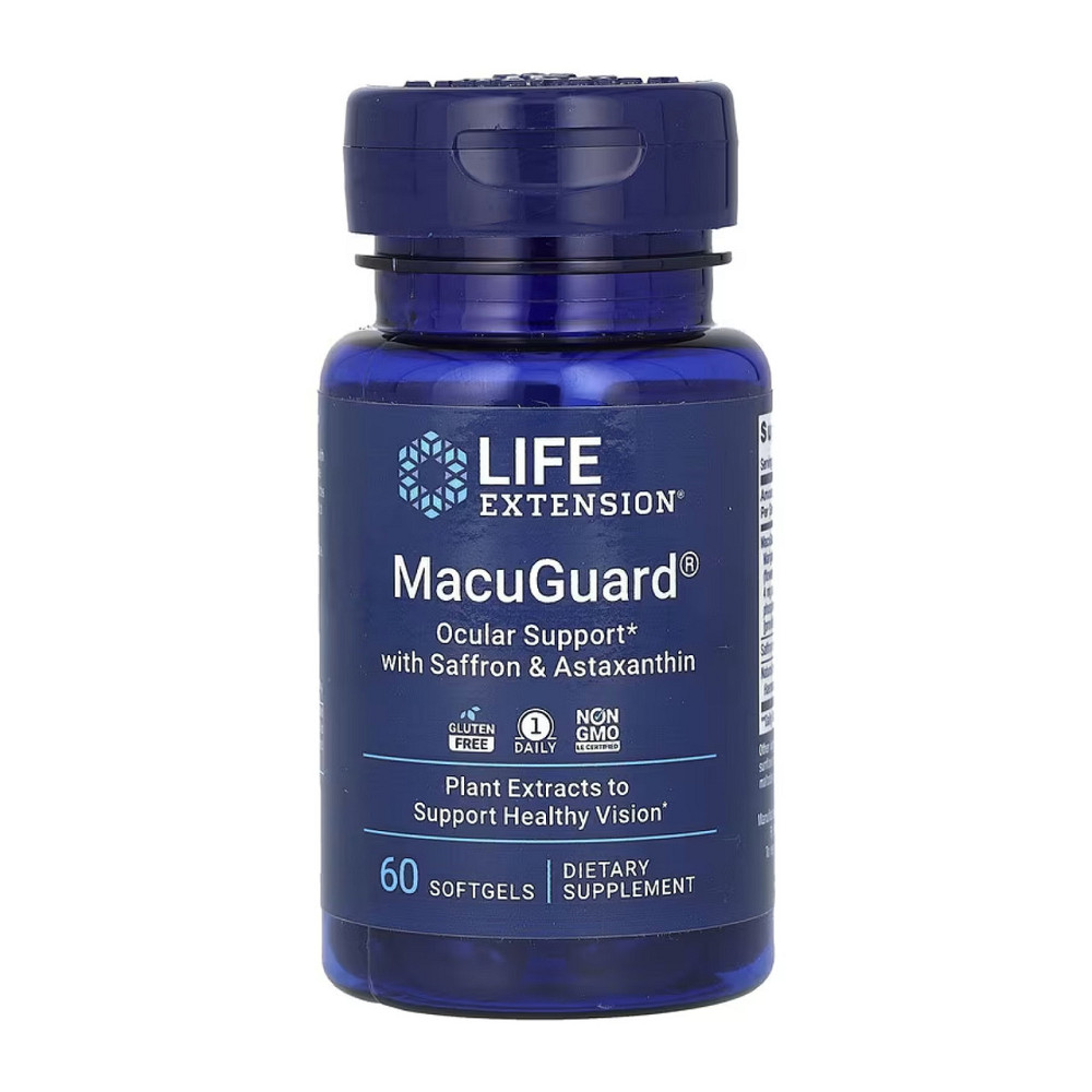 Для очей Life Extension MacuGuard Ocular Support with Saffron & Astaxanthin 60 гел капс Київ - фото 1
