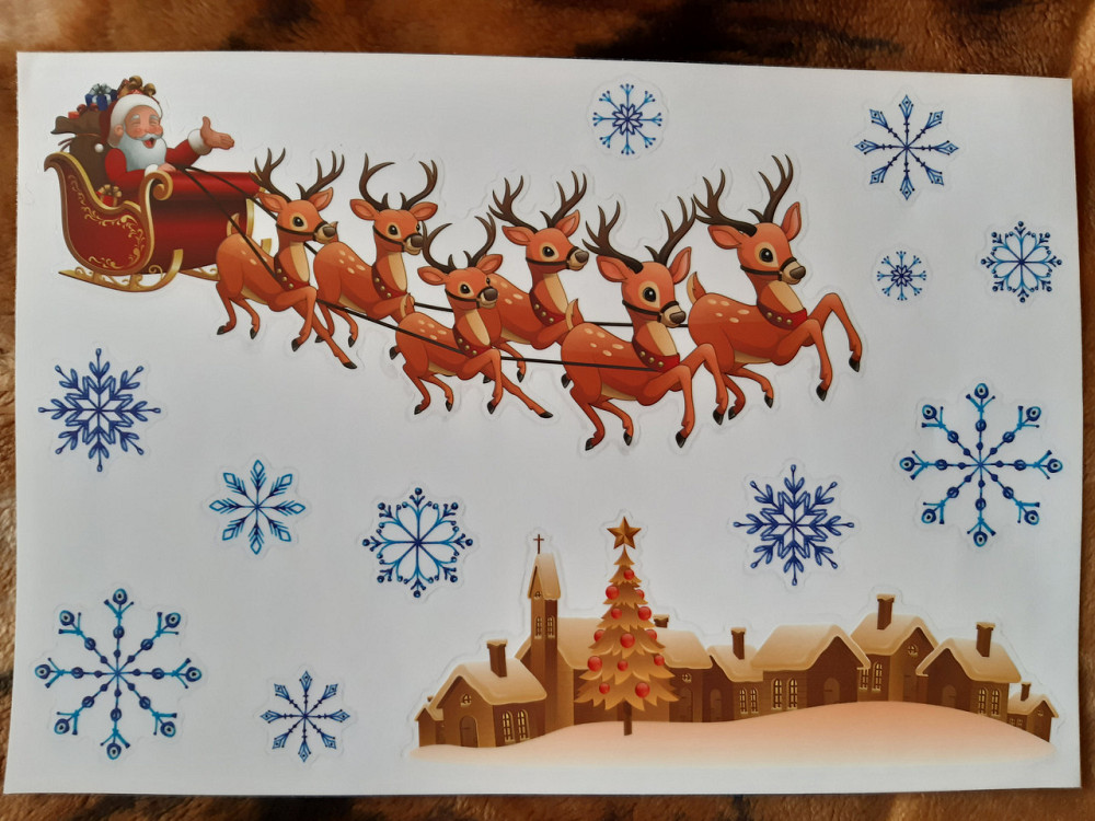 Новорічні наклейки Олені Melinera - розмір стікера 33*22см Київ - фото 1