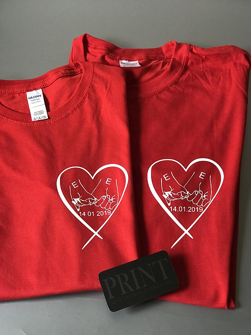 Парні футболки для хлопця і дівчини з датою річниці та власними ініціативами Чернівці - фото 2