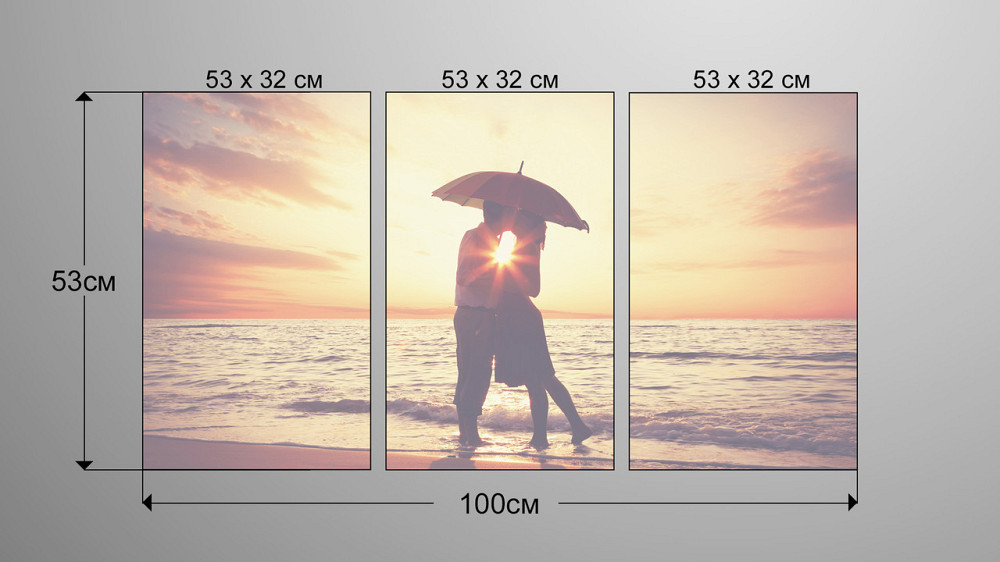 Модульна картина Пара на заході Аrt-199_3А Київ - фото 3