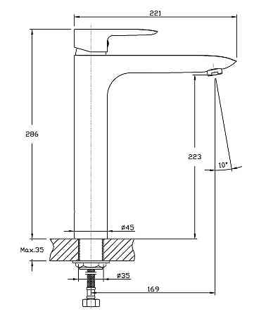 Змішувач для умивальника Haiba Columbia 001 високий   ( HB0840 ) 28838 Харьков