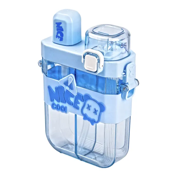 Пляшка для води подвійна Nice 620 мл з трубочкою та мундштуком блакитний HP18311BL Коломия - фото 3