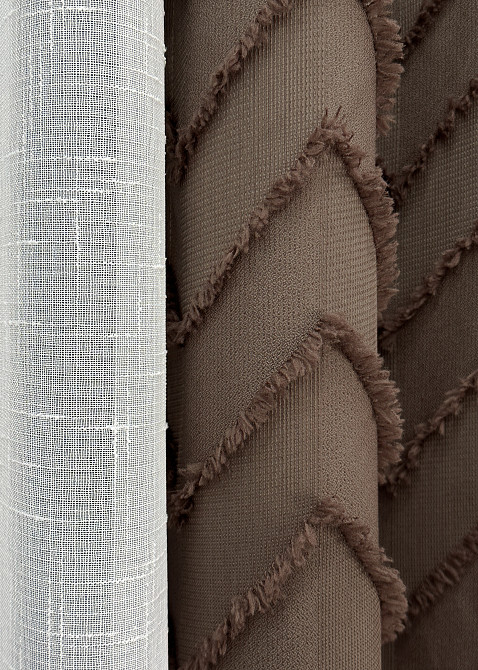 Комплект штор VR-Textil Лен Букле № 1814ш Коричневый 200х295 см 2 шт (32-132) Киев - изображение 8