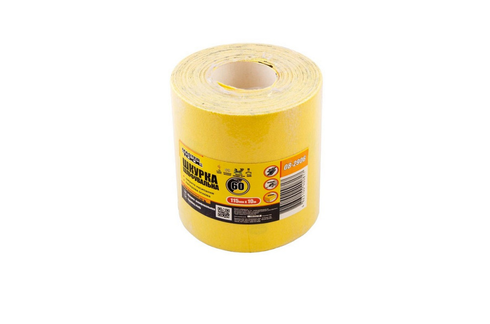 MASTERTOOL Шкурка шліфувальна MASTERTOOL на паперовій основі Р60 115 мм 10 м 08-2906 Киев - изображение 2