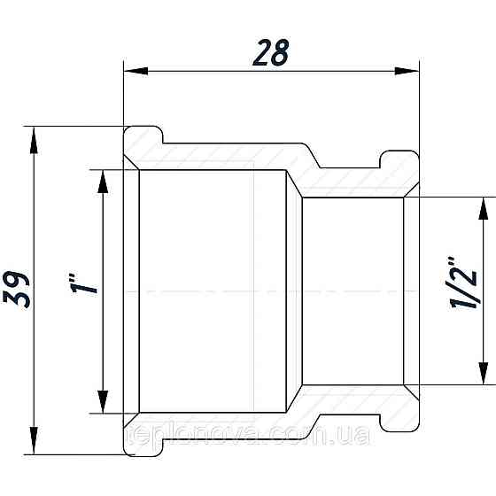 Муфта редукционная 1″х1/2″ВВ нержавеющая SM531S OPTIMUM Черновцы