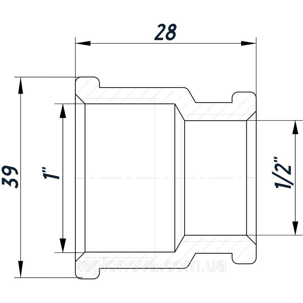 Муфта редукционная 1″х1/2″ВВ нержавеющая SM531S OPTIMUM Черновцы - изображение 3