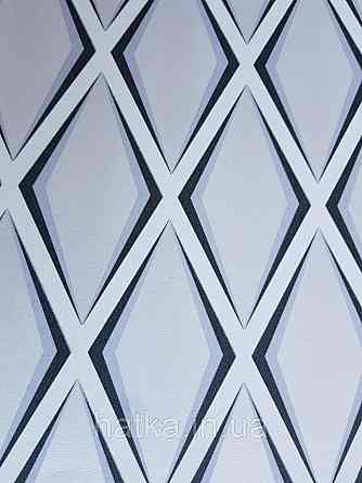 Шпалери флізелінові Decoprint Elisir EL21064 геометричні фігури 3д ромби сірі білі чорні Київ