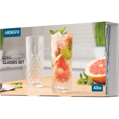 Набор стаканов Ardesto Alba 356 мл 3 шт (AR2635AB) Винница - изображение 3