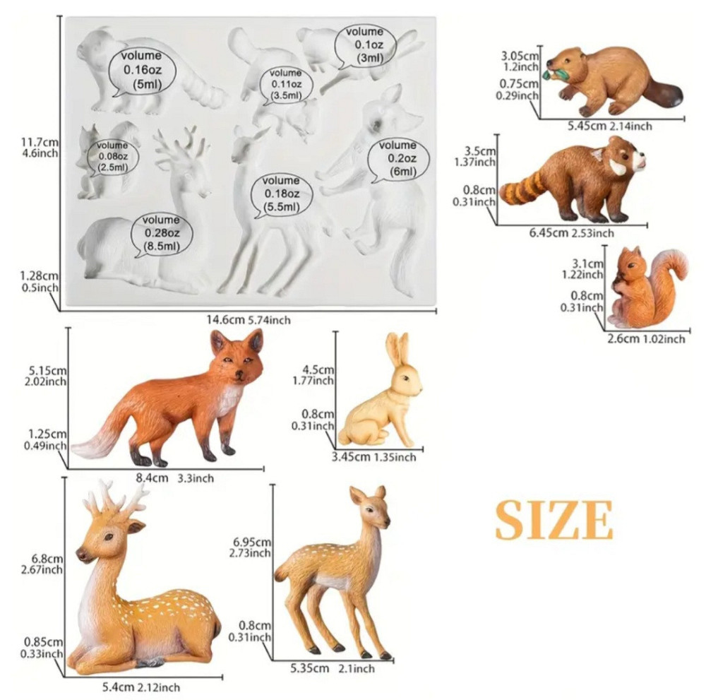 Молд силиконовый Животные 117 на 146 мм серый Киев - изображение 2