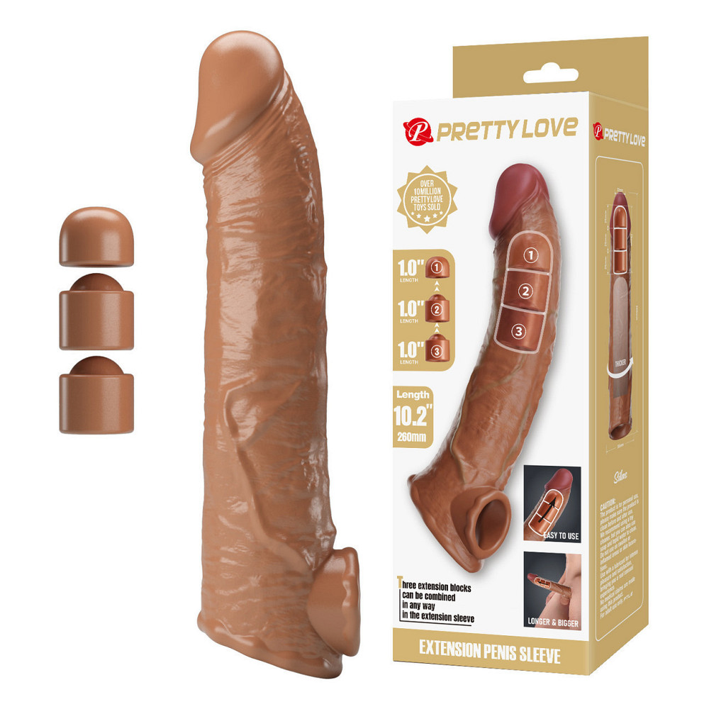 Удлинительная насадка на член - Pretty Love Extension Penis Sleeve Latin, 26 см Sex Aura Киев - изображение 1
